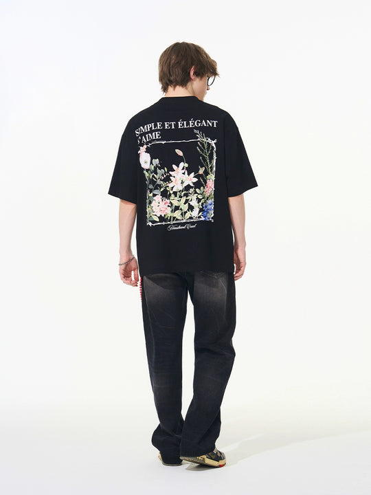 Harsh and Cruel Ink Illustration Floral Tee