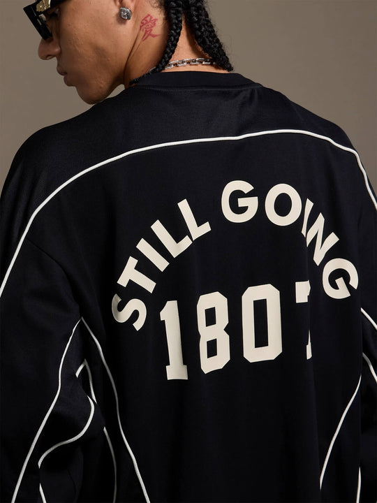 1807 Patchwork Print V Neck Long Sleeve Hockey Jersey | Face 3 Face