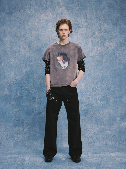 SOD Co. Artwork Print Distressed Washed Tee | Face 3 Face
