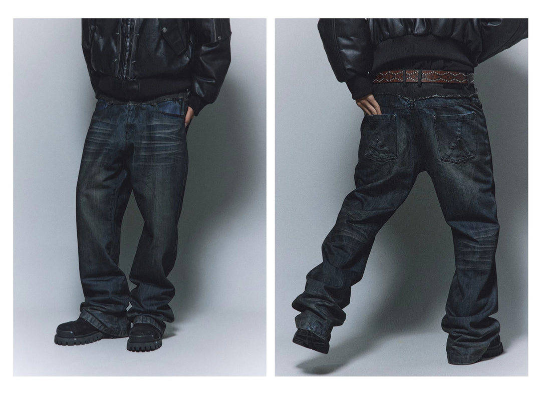 ANTIDOTE Dirty Blue Destroyed Studded Bootcut Jeans | Face 3 Face