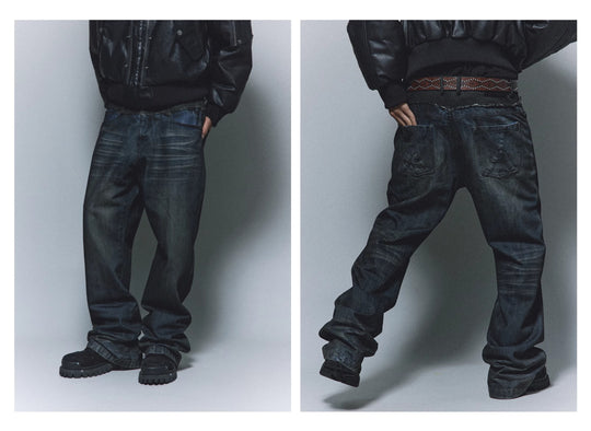 ANTIDOTE Dirty Blue Destroyed Studded Bootcut Jeans | Face 3 Face