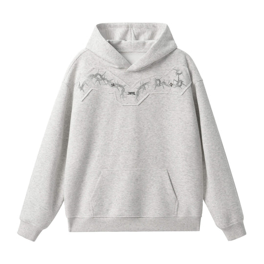 JHYQ Thorn Print 3D Patch Hoodie | Face 3 Face