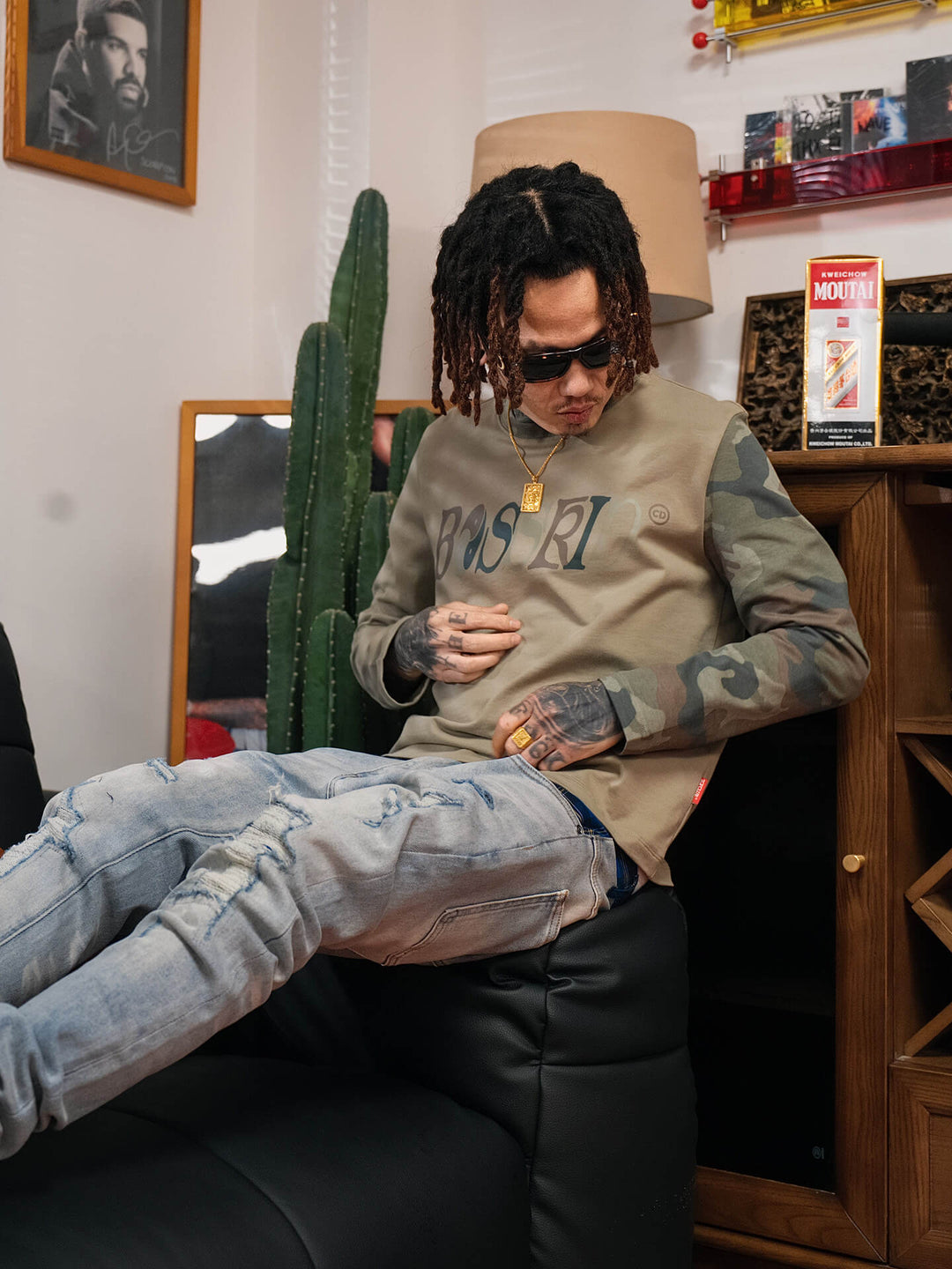 TGFCLUB Color Block Camo Slim Fit Long Sleeve Tee | Face 3 Face