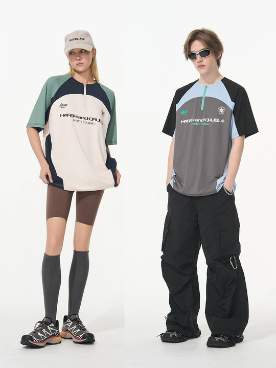 Harsh and Cruel Cycling Half Zip Logo Tee