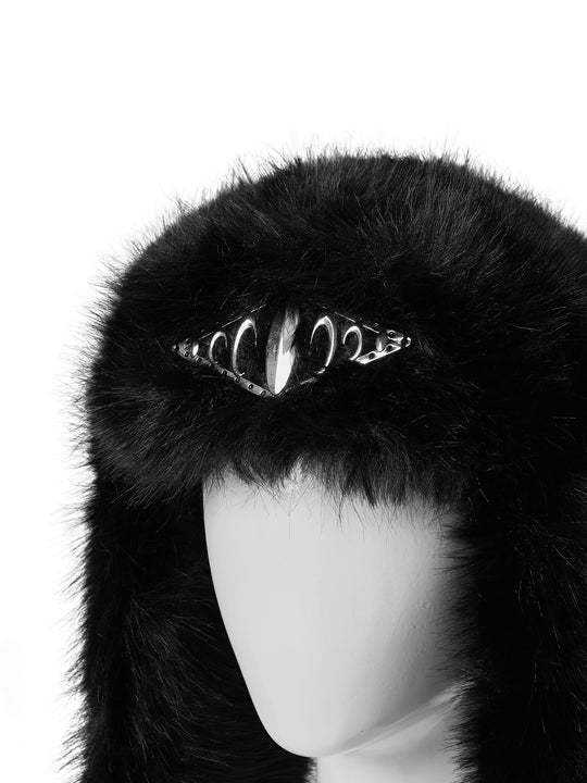 KARMANISTIC Metal Logo Fur Earflap Beanie | Face 3 Face