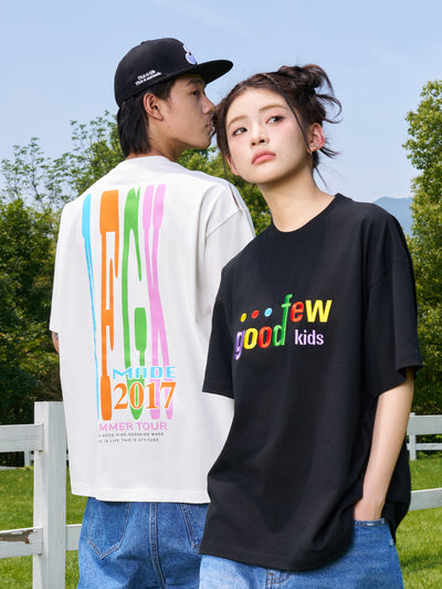 AFGK Multicolor Printing Letters Big Logo Tee | Face 3 Face