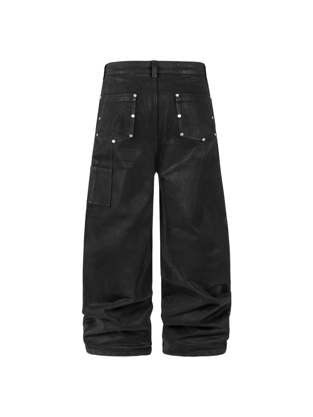 ANTIDOTE Wax Finish Studded Distressed Double Knee Denim Pants | Face 3 Face