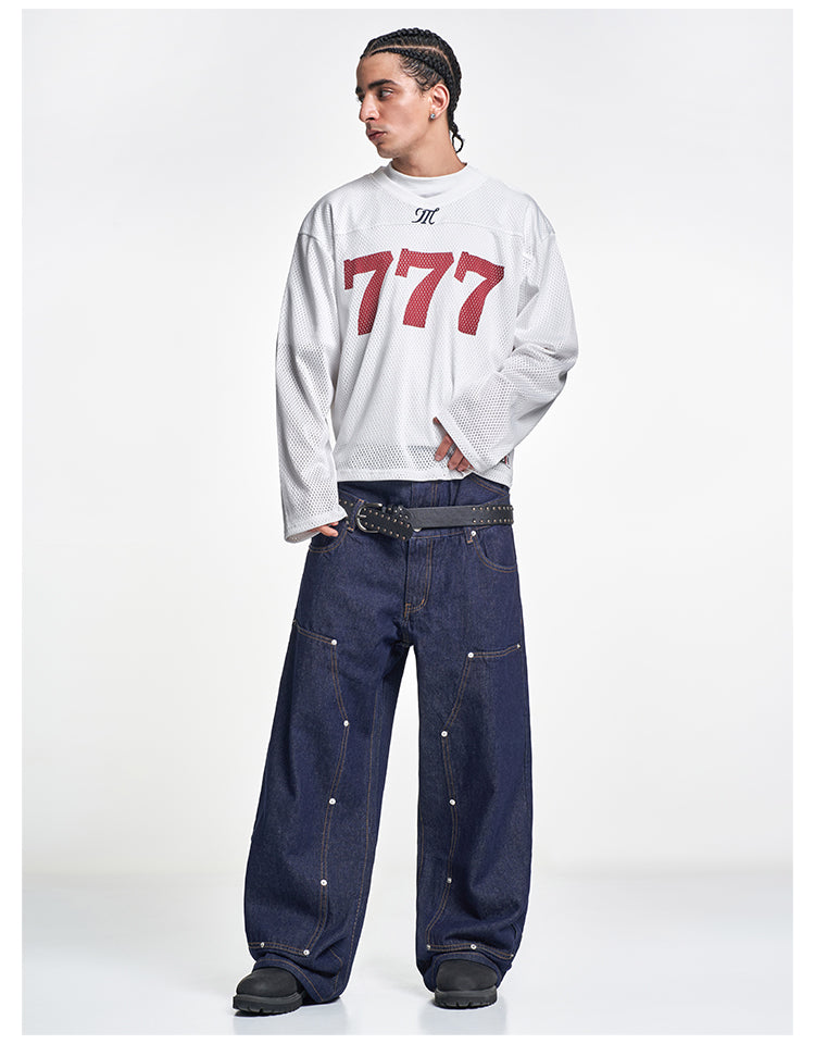 F3F Select 777 Numbered Mesh Long Sleeve Hockey Jersey | Face 3 Face