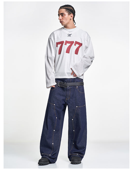 F3F Select 777 Numbered Mesh Long Sleeve Hockey Jersey | Face 3 Face