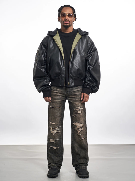 F3F Select Washed Black Gray Multi Hole Jeans | Face 3 Face