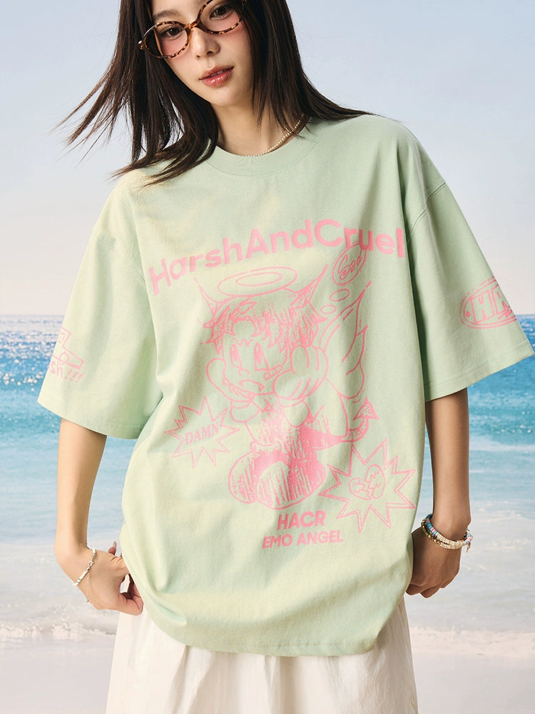 Harsh and Cruel Angel Graffiti Print Tee | Face 3 Face