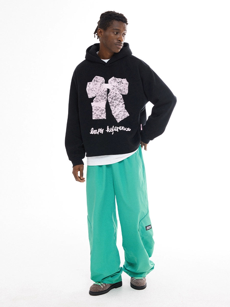 EMPTY REFERENCE Green Structure Split Design Loose Pants | Face 3 Face