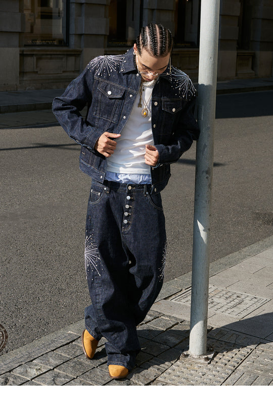 STEEPC Fireworks Rhinestone Denim Jeans | Face 3 Face