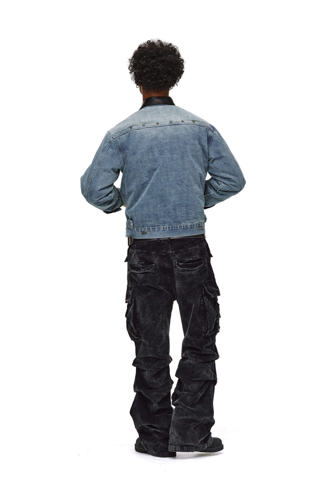 ANTIDOTE Rivet Studded Fleece Lined Denim Jacket | Face 3 Face