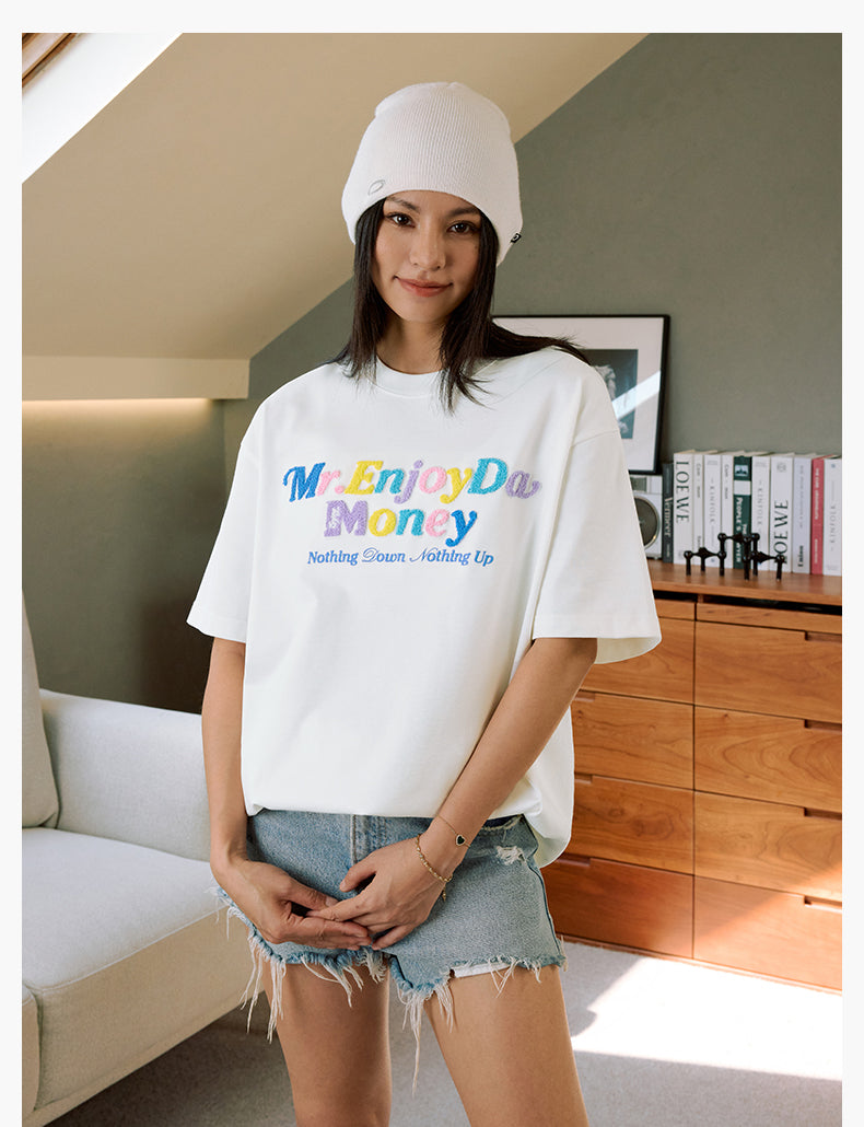MEDM Multicolor Terry Embroidery Tee | Face 3 Face