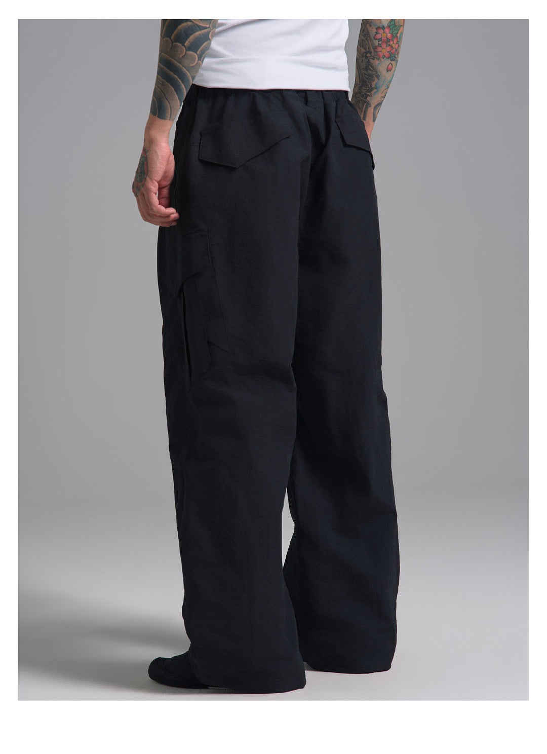 S45 Nylon Baggy Cargo Pants | Face 3 Face