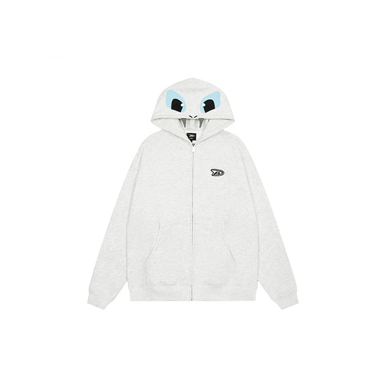 Achock Little Devil Embroidered Plush Zip Up Hoodie | Face 3 Face