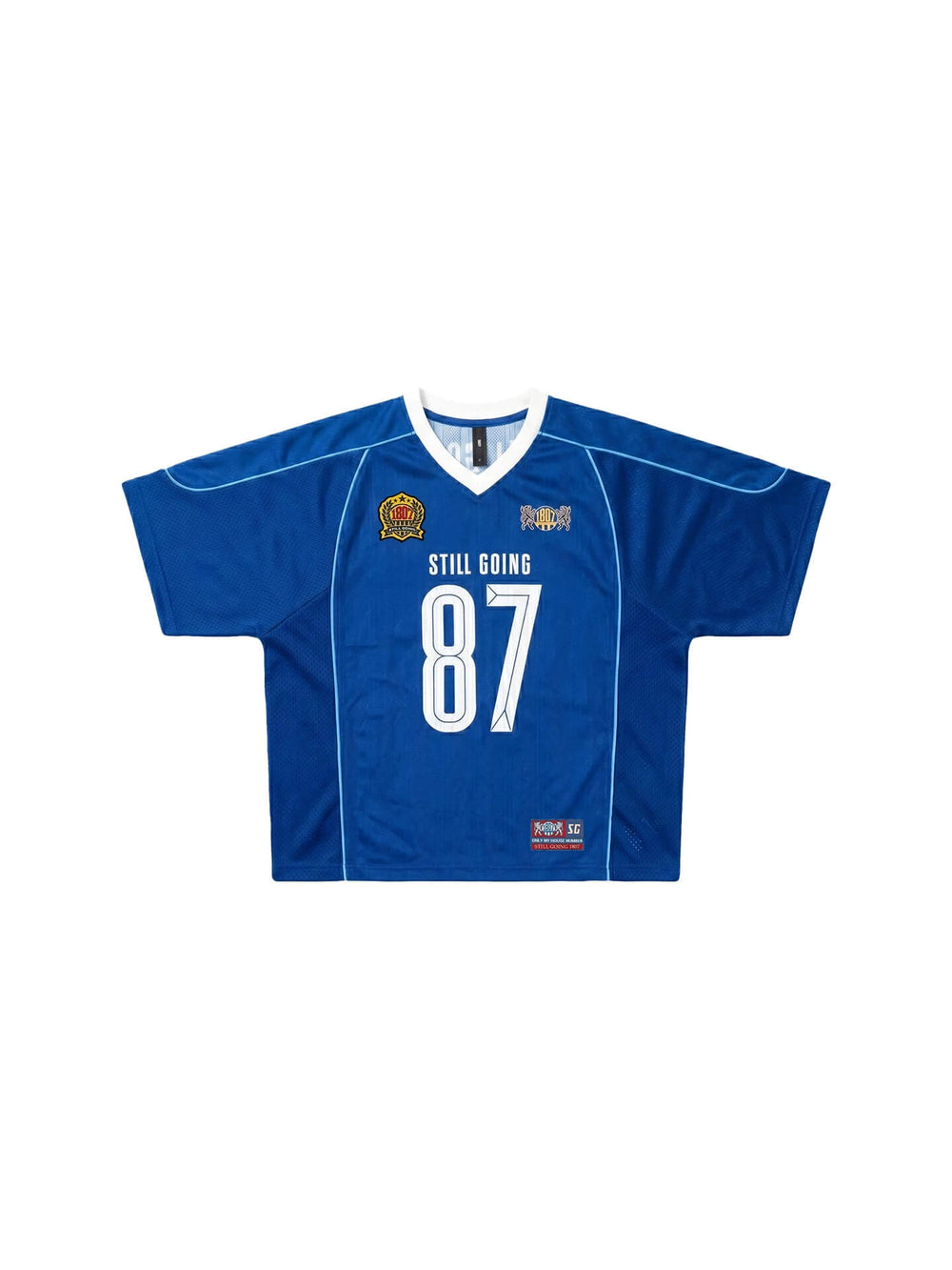 1807 Stripe Pattern and Mesh Short Sleeve Soccer Jersey