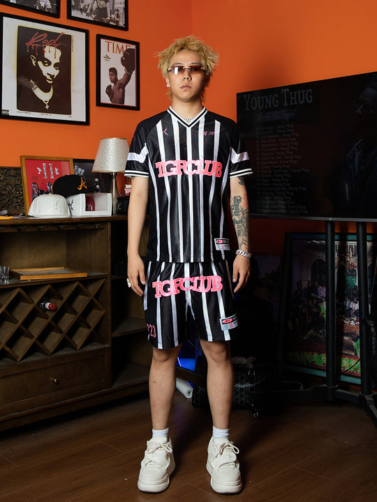 TGFCLUB Color Blocking Applique Embroidery Soccer Jersey | Face 3 Face