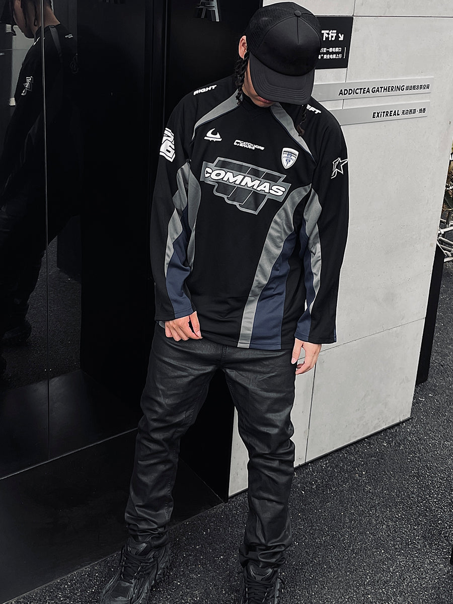 COMMAS Contrast Color Mesh Stitching Hockey Jersey | Face 3 Face