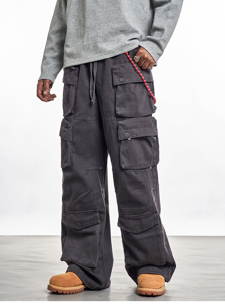 F3F Select Multi 3D Pockets Drawstring Utility Cargo Pants | Face 3 Face