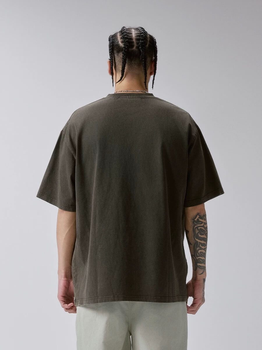 F2CE Aged Pistol Photo Print Washed Distressed Short Sleeve Tee | Face 3 Face