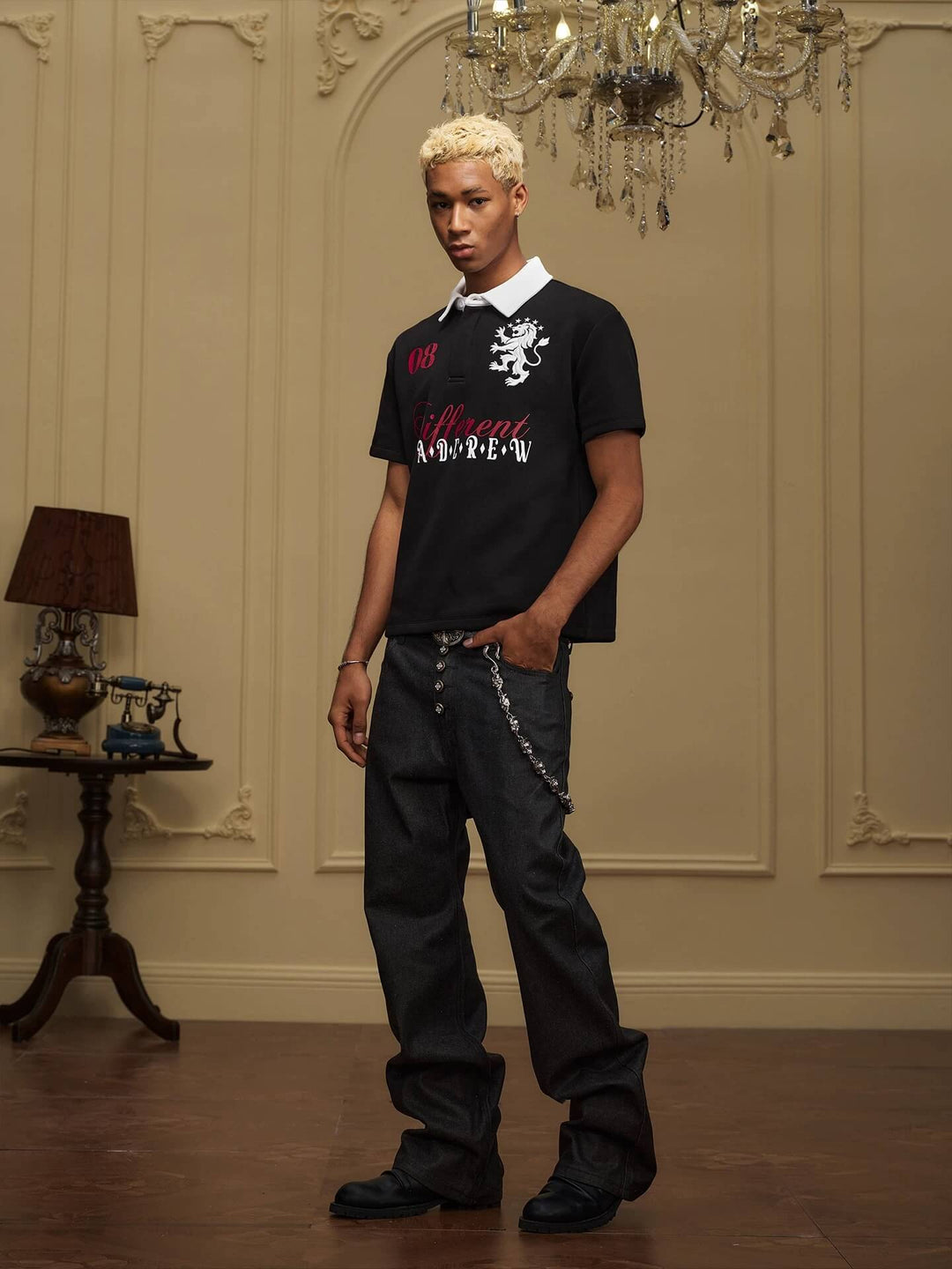 YADcrew Lion Crest Embroidered Polo Shirt | Face 3 Face