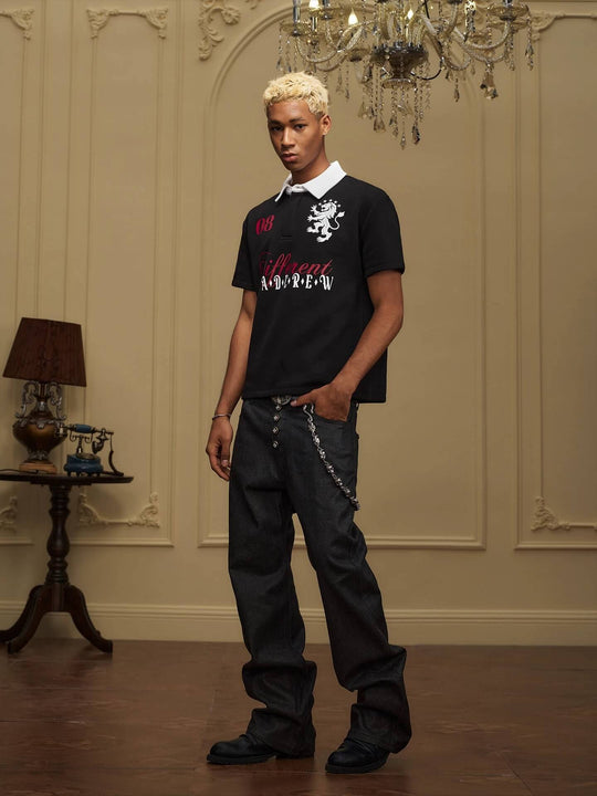 YADcrew Lion Crest Embroidered Polo Shirt | Face 3 Face