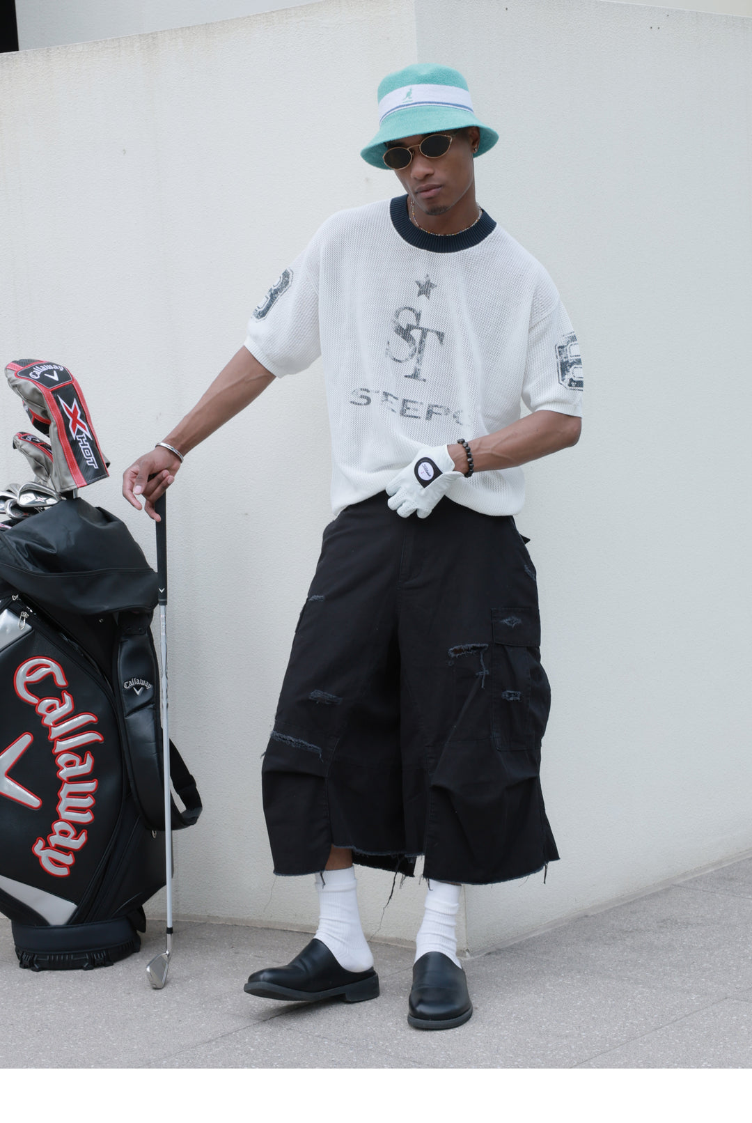 STEEPC Washed Distressed Baggy Multi Pocket Work Shorts | Face 3 Face