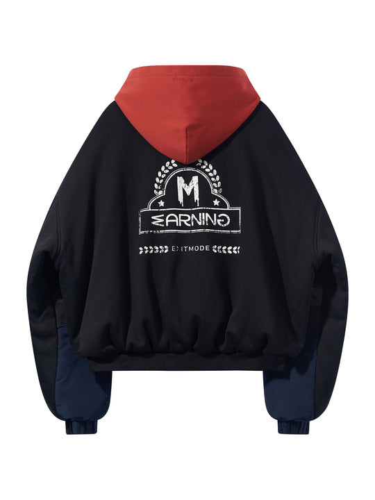 BLIND NO PLAN Colorblocked Embroidered Hooded Track Jacket | Face 3 Face