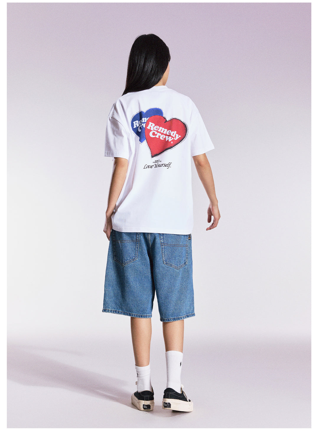 Remedy Blue and Red Love Heart Rhinestone Tee | Face 3 Face