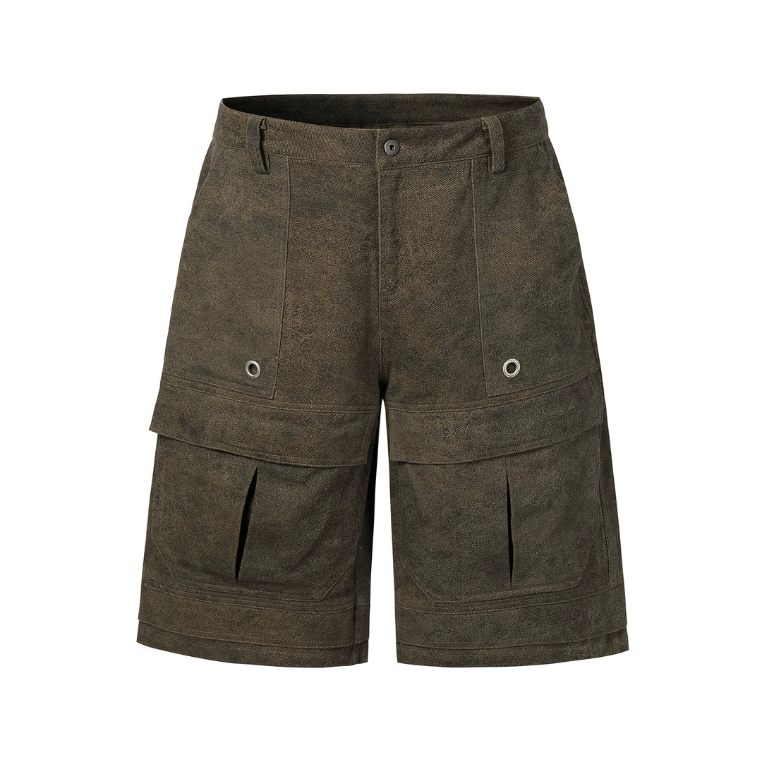 NOVACAM Baggy Washed Brown Utility Shorts | Face 3 Face