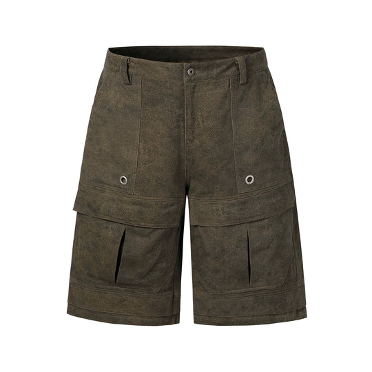 NOVACAM Baggy Washed Brown Utility Shorts | Face 3 Face