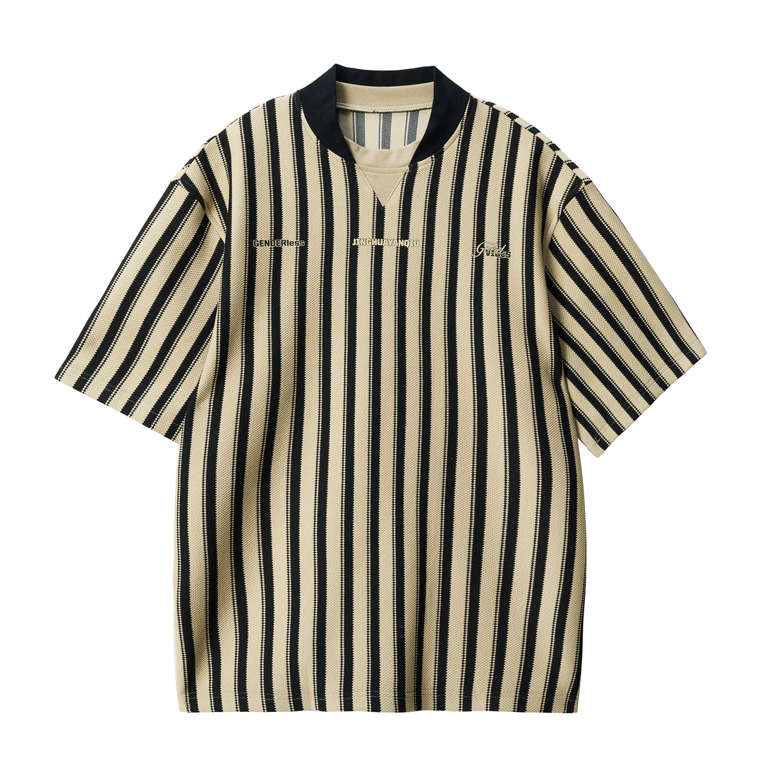 JHYQ Layered V-neck Striped Tee | Face 3 Face