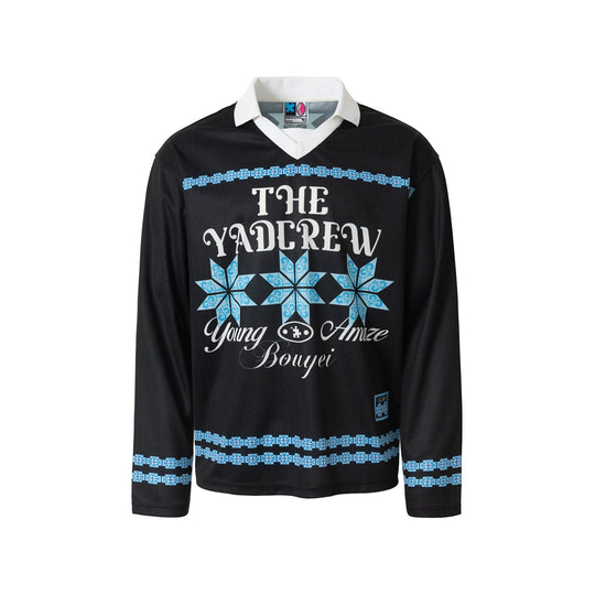 YADcrew Ethnic Pattern Long Sleeve Polo Jersey | Face 3 Face