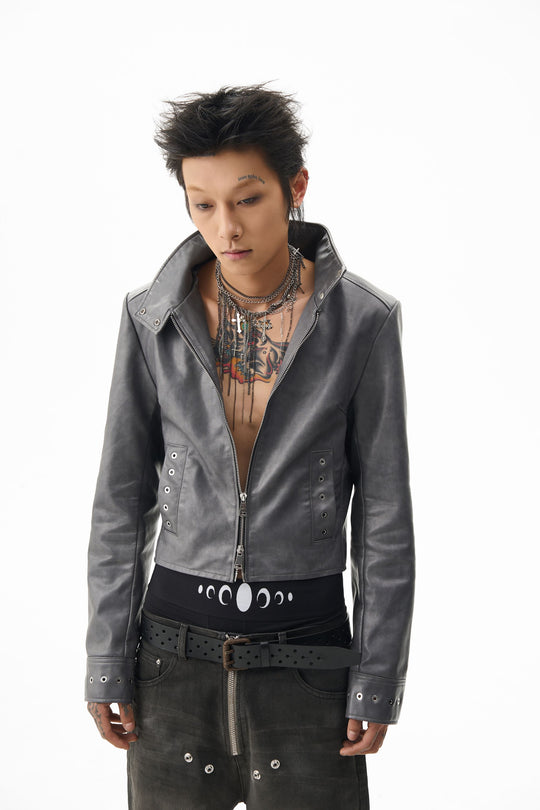 KARMANISTIC Racing Short Leather Jacket | Face 3 Face