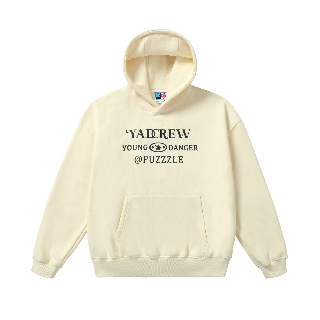 YADcrew Lace Splicing Embroidery Puzzle Hoodie