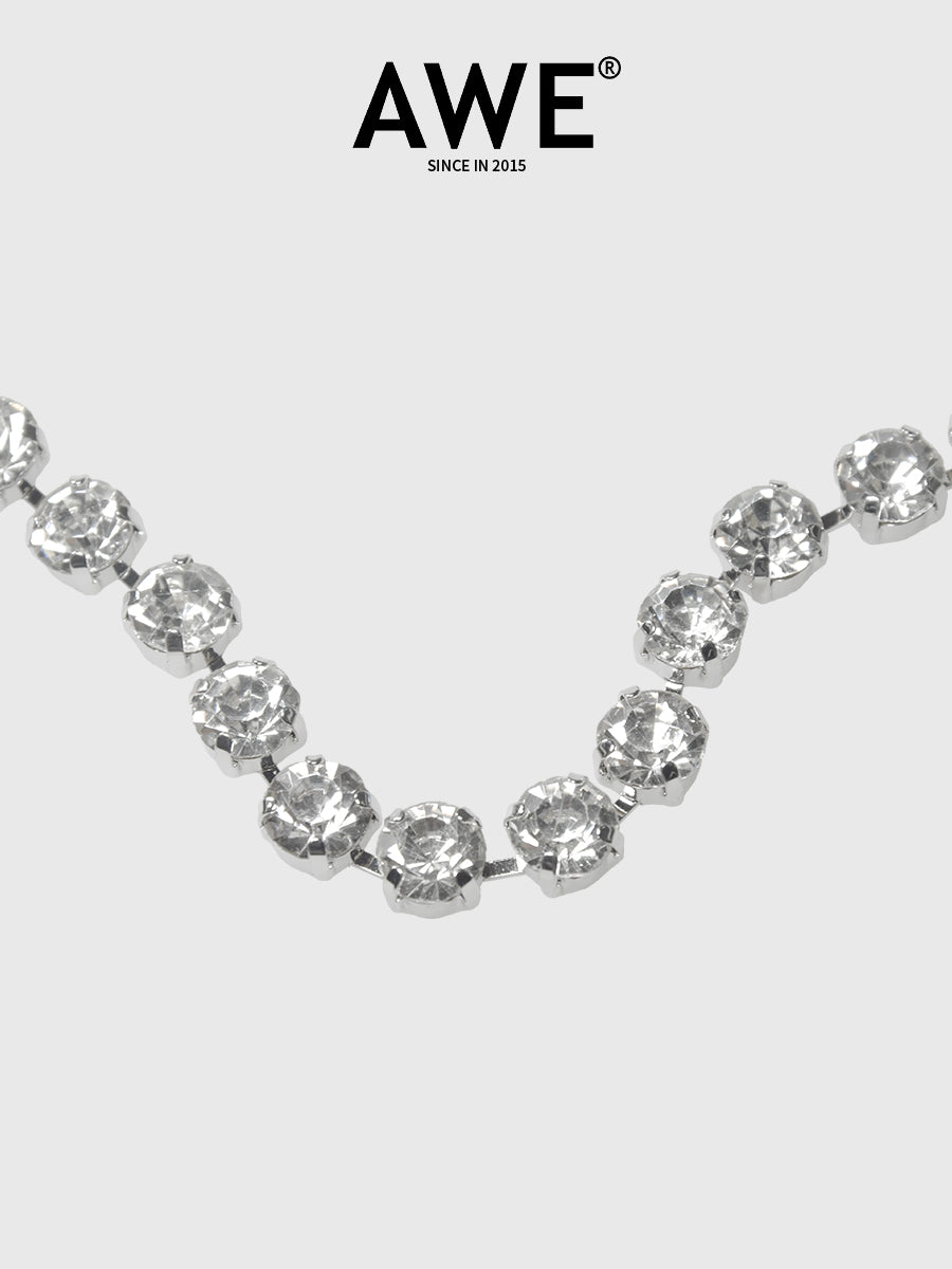 AWE Pearl Rhinestone Chain Necklace | Face 3 Face
