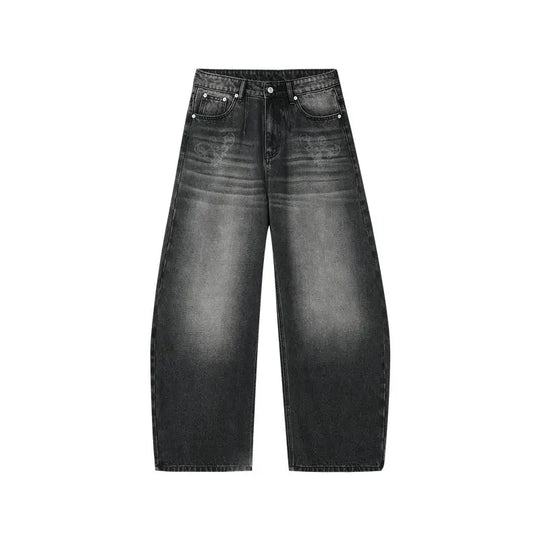 MEDM Flower Vine Laser Burnout Washed Machete Jeans | Face 3 Face