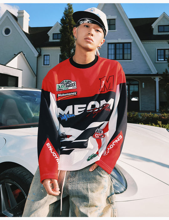 MEDM Biker Color Block Waffle Long Sleeve Jersey | Face 3 Face