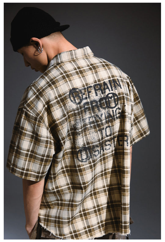 Remedy Skull Print Plaid Short Sleeve Shirt | Face 3 Face