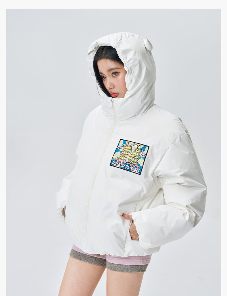 MEDM Angel & Devil Fluffy-Eared Hooded Down Jacket | Face 3 Face