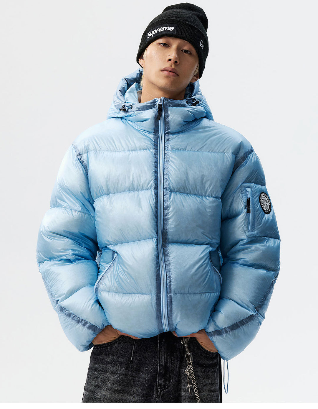 MEDM Hooded Sheer Down Jacket | Face 3 Face