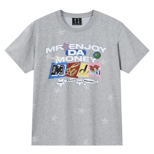 MEDM All Over Star and Graphic Logo Print Short Sleeve Tee | Face 3 Face
