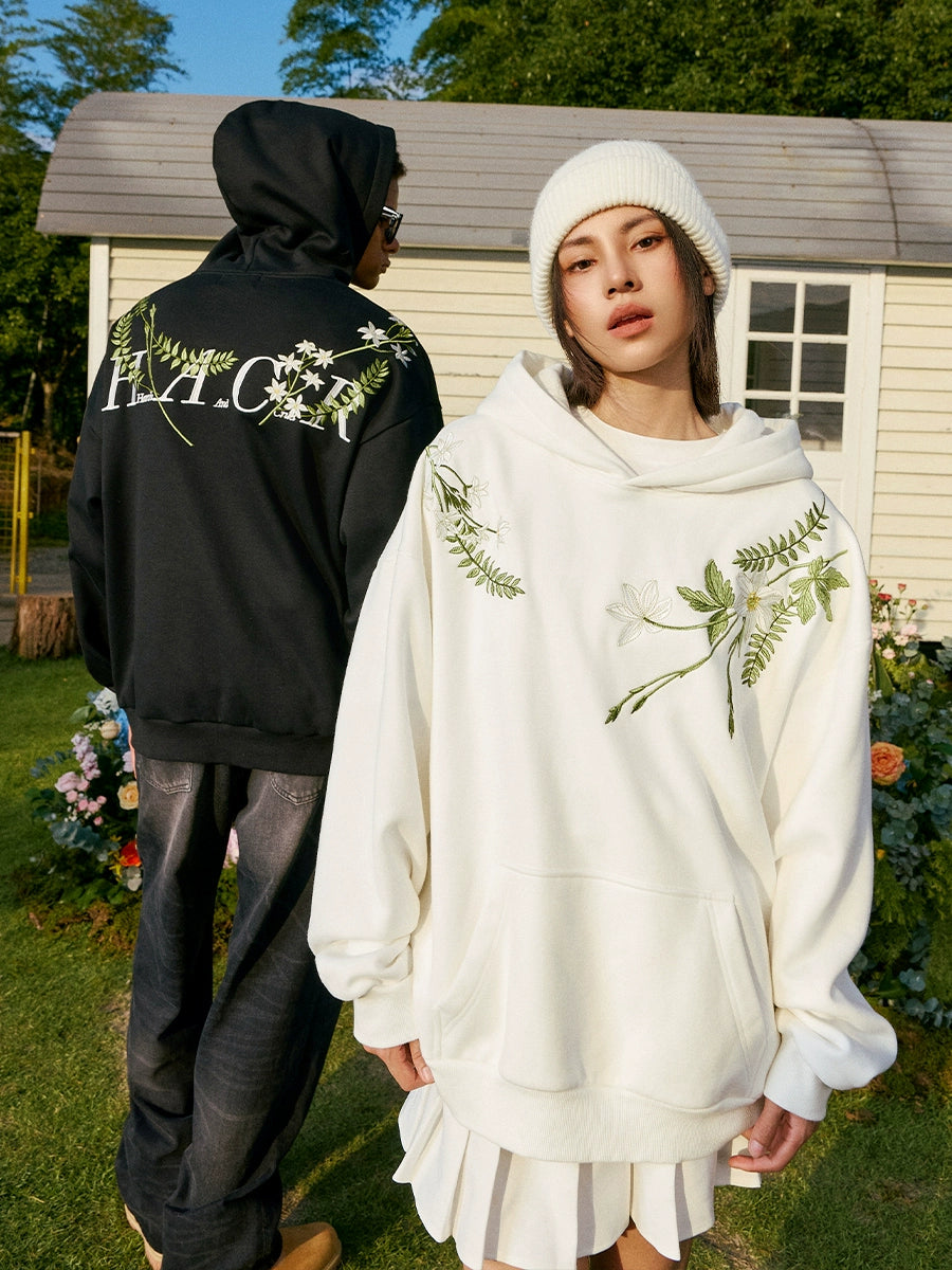 Harsh and Cruel Floral Garland Embroidered HACR Hoodie | Face 3 Face