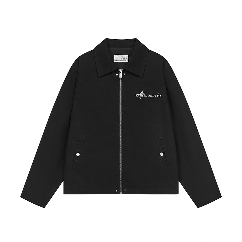 Harsh and Cruel Handwriting Lapel Embroidered Short Jacket | Face 3 Face