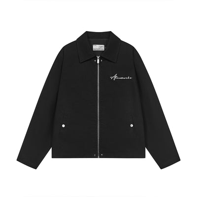 Harsh and Cruel Handwriting Lapel Embroidered Short Jacket | Face 3 Face