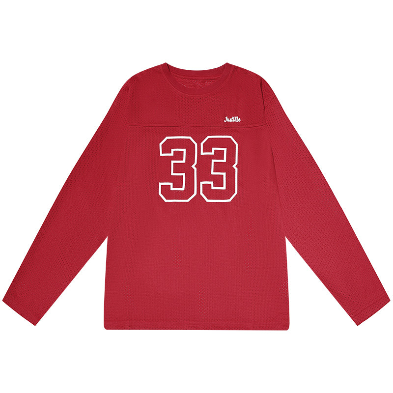 JUST VIBE 33 Numbering Printed Mesh Hockey Jersey
