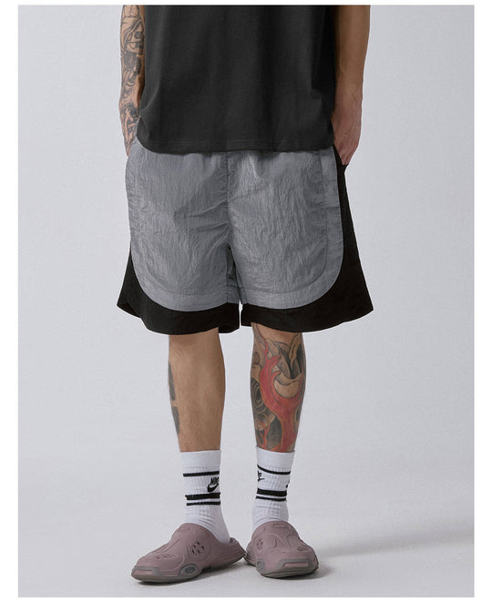 F2CE Metallic Nylon Patchwork Shorts | Face 3 Face