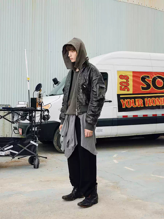 SOD Co. Wrinkled Custom Pleated MA-1 Bomber Jacket | Face 3 Face